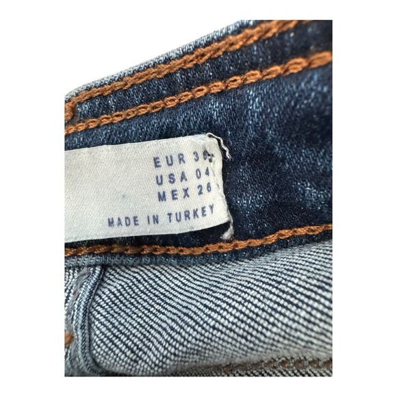 Zara Women’s High-Waist Tapered‎ Pants Blue Denim Size 4– Model 0850/158/9 - Picture 7 of 9